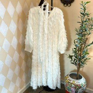 White Textured Maxi Dress